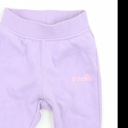 O'Neills Girls Purple  Cotton Jogger Trousers Size 6-9 Months
