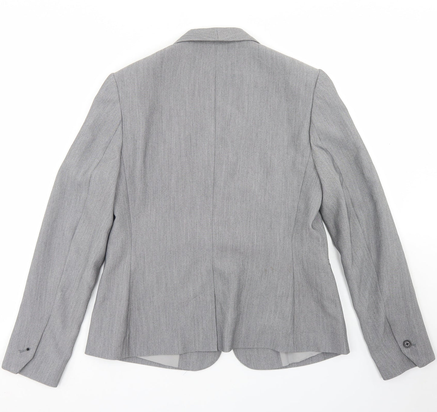 Papaya Womens Grey  Polyester Jacket Blazer Size 12