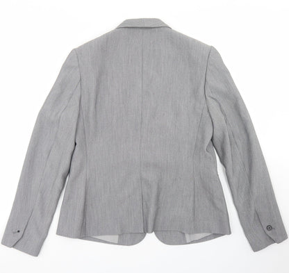 Papaya Womens Grey  Polyester Jacket Blazer Size 12