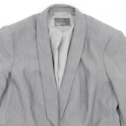 Papaya Womens Grey  Polyester Jacket Blazer Size 12