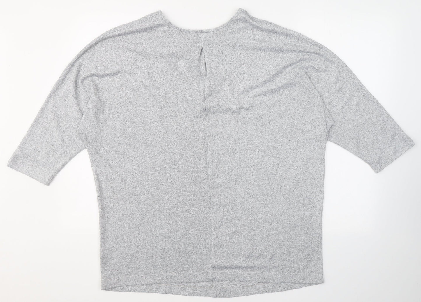 F&F Womens Grey V-Neck  Polyester Pullover Jumper Size 14