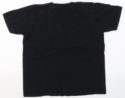 Gildan Boys Black  Cotton Basic T-Shirt Size L Round Neck  - Play Station