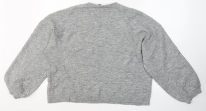 Womens UK Size L New Look Grey Basic Blouse