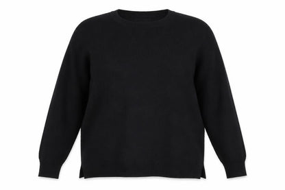 Front view of George women’s black round neck viscose jumper, size UK 18