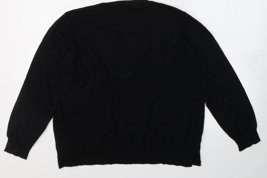 George Womens Black Round Neck  Viscose Pullover Jumper Size 18