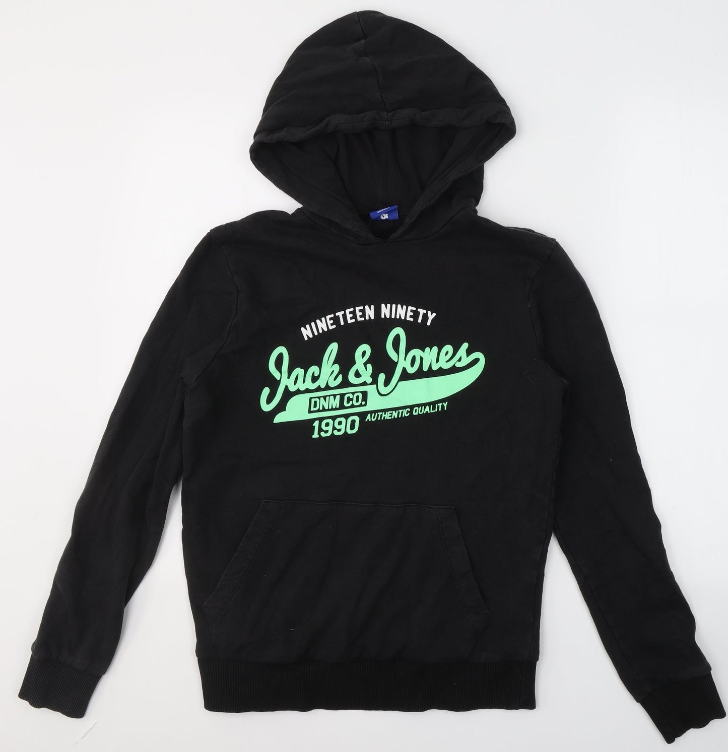Mens UK Size S JACK & JONES Black Pullover Hoodie