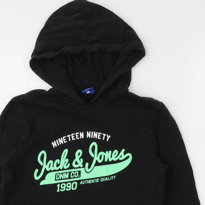 Mens UK Size S JACK & JONES Black Pullover Hoodie