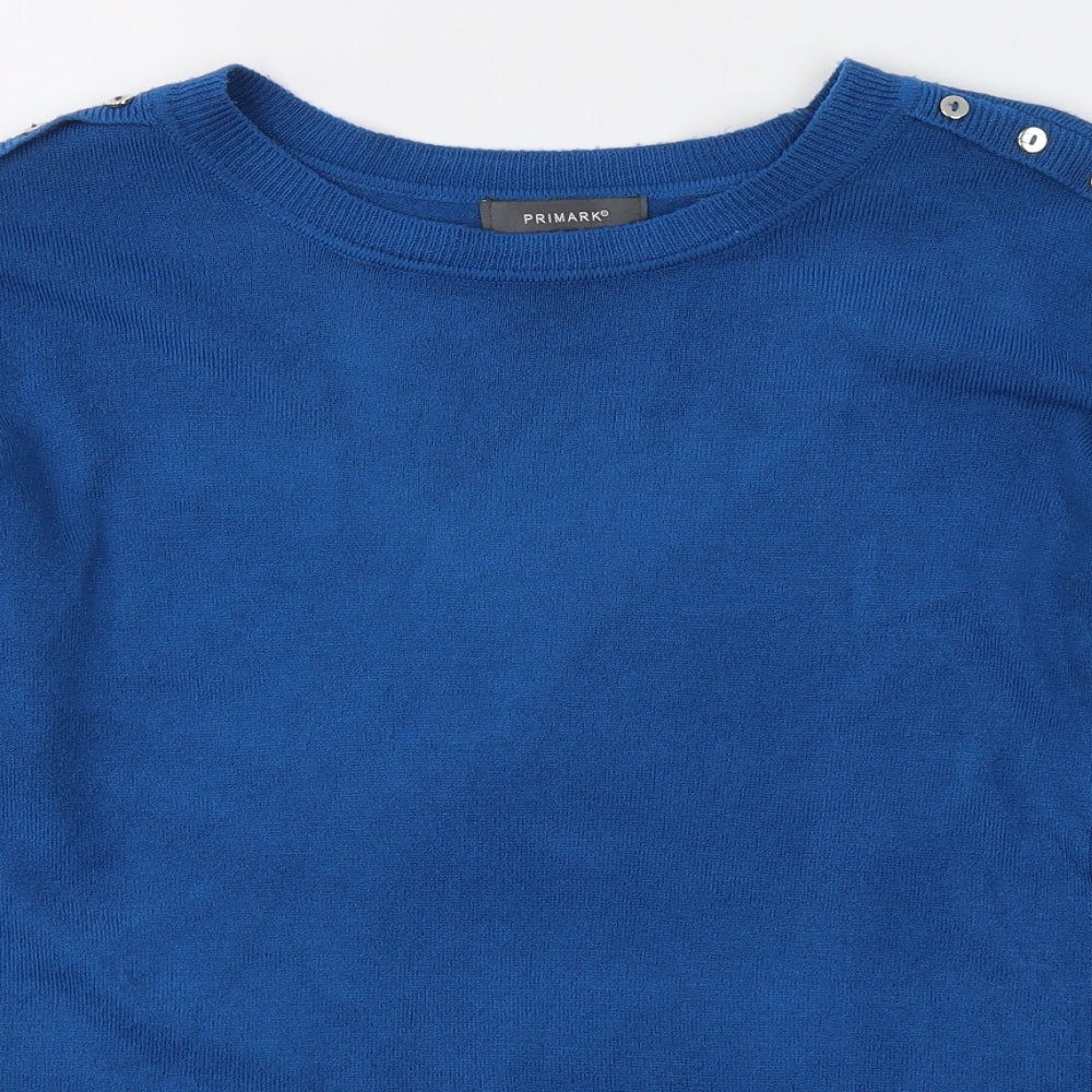 Primark Womens Black Round Neck  Acrylic Pullover Jumper Size M