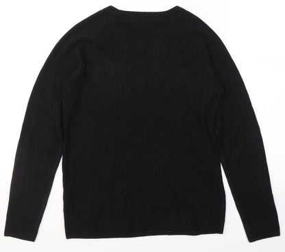 TU Womens Beige Round Neck  Acrylic Pullover Jumper Size 10