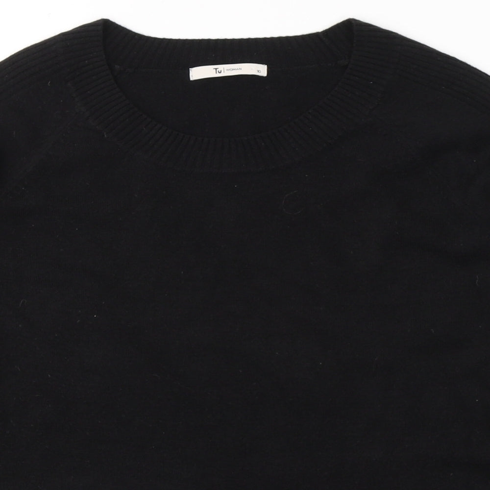 TU Womens Beige Round Neck  Acrylic Pullover Jumper Size 10
