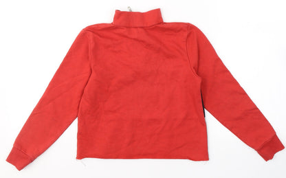 Active Girls Red V-Neck Striped Polyester Pullover Jumper Size 8-9 Years   - New York