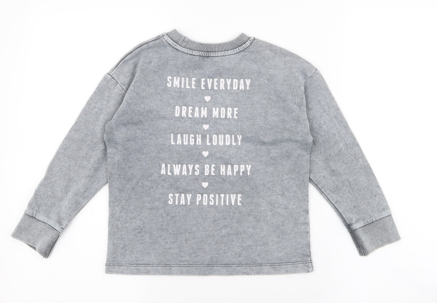 George Girls Grey  Polyester Pullover Sweatshirt Size 5-6 Years  Pullover - Just be you