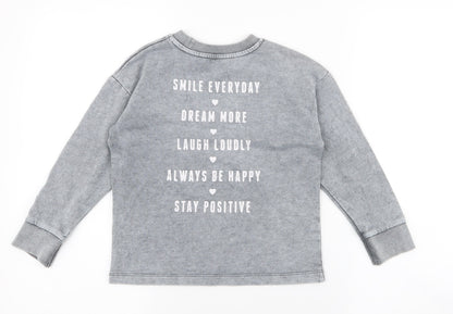 George Girls Grey  Polyester Pullover Sweatshirt Size 5-6 Years  Pullover - Just be you