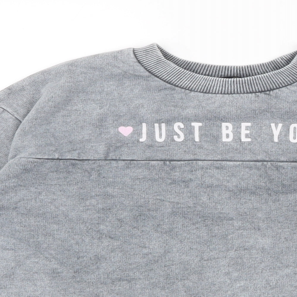 George Girls Grey  Polyester Pullover Sweatshirt Size 5-6 Years  Pullover - Just be you