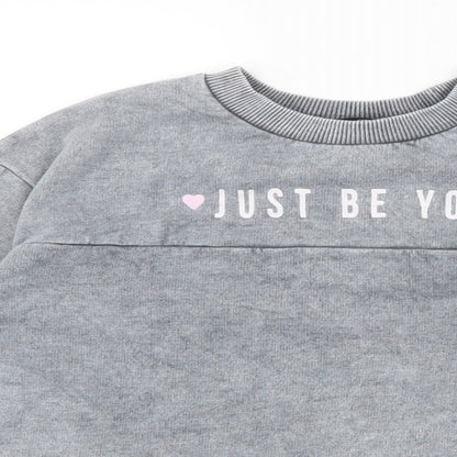 George Girls Grey  Polyester Pullover Sweatshirt Size 5-6 Years  Pullover - Just be you