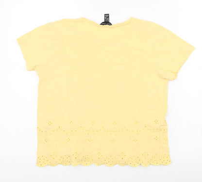 Womens UK Size 8 New Look Yellow Jersey T-Shirt