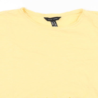 Womens UK Size 8 New Look Yellow Jersey T-Shirt