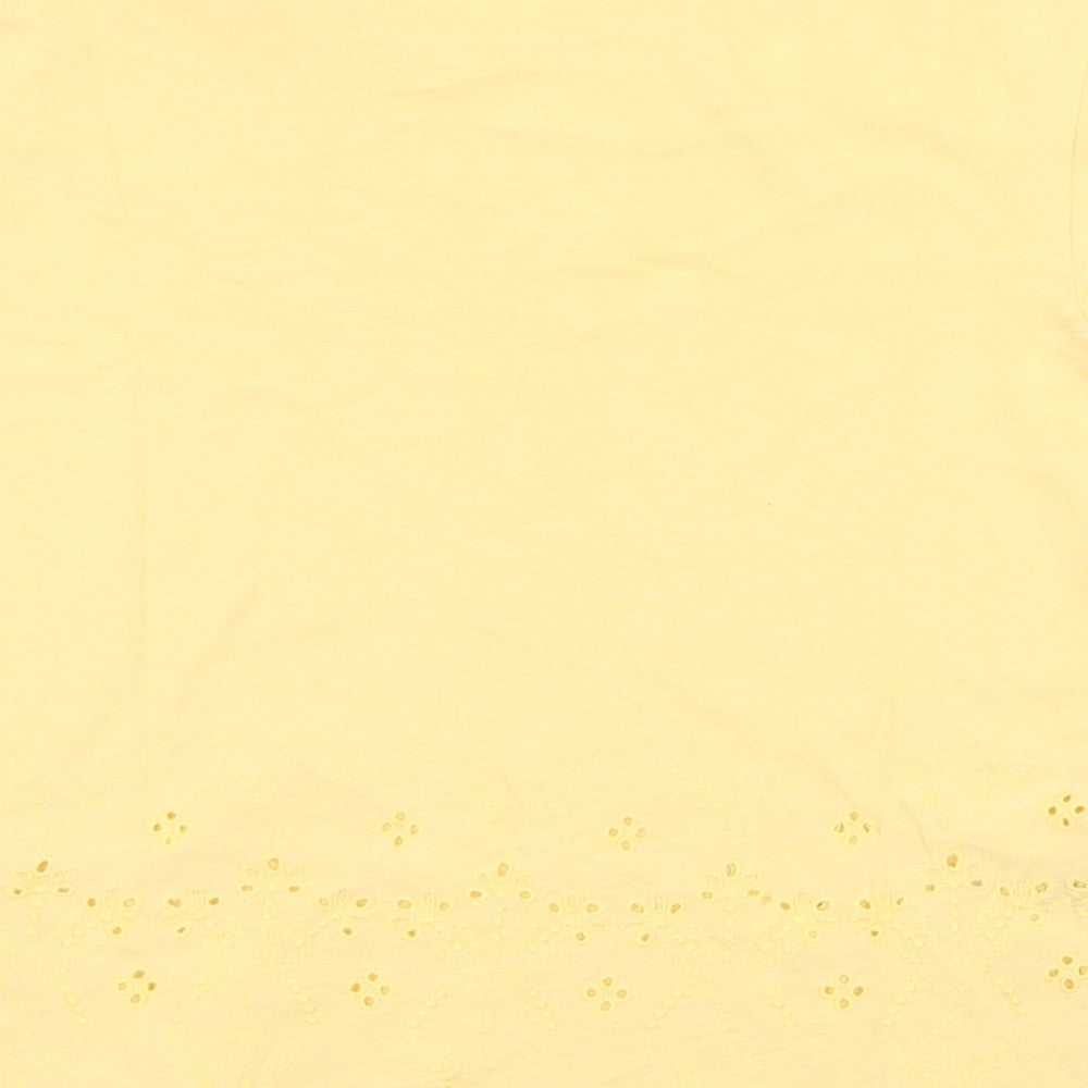 Womens UK Size 8 New Look Yellow Jersey T-Shirt
