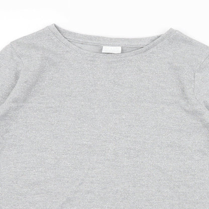 F&F Girls Grey Round Neck  Polyester Pullover Jumper Size 11-12 Years  Pullover - chiffon bottom