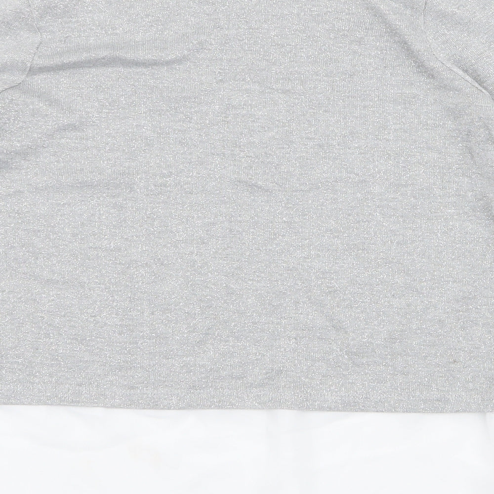 F&F Girls Grey Round Neck  Polyester Pullover Jumper Size 11-12 Years  Pullover - chiffon bottom