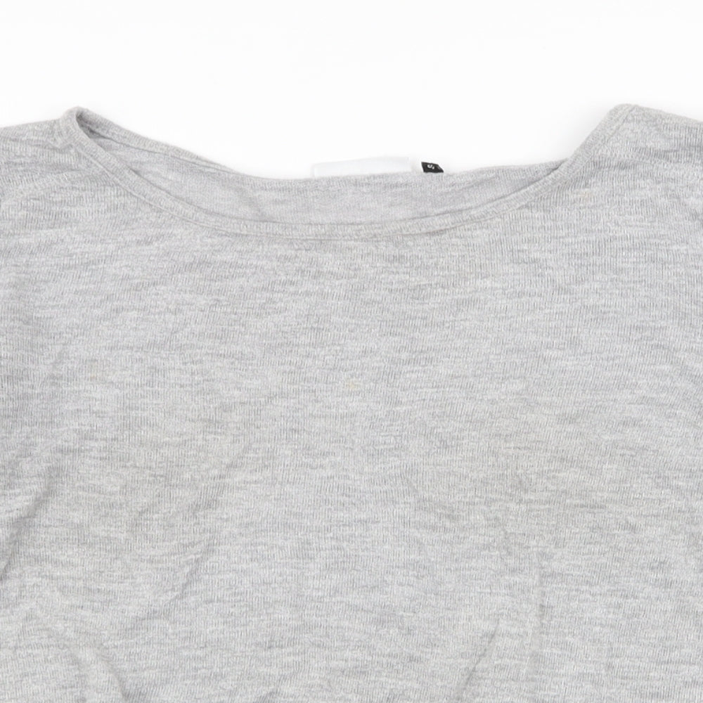 Only Womens Grey Round Neck  Cotton Pullover Jumper Size S