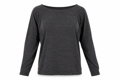Front view of H&M women’s grey polyester pullover sweatshirt, size S, pullover