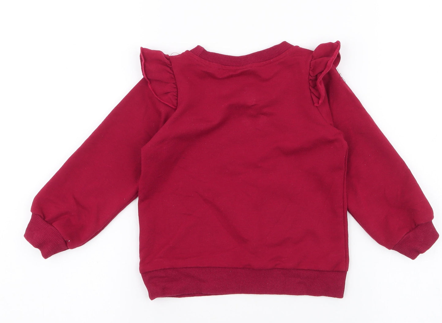 SheIn Girls Red  Polyester Pullover Sweatshirt Size 3 Years  Pullover - little miss sassy pants