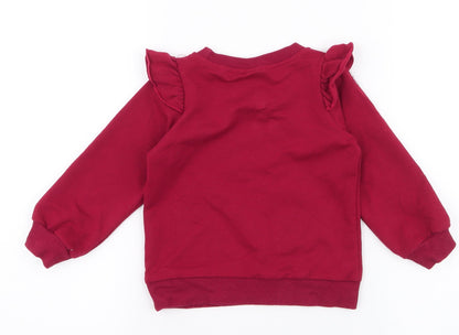 SheIn Girls Red  Polyester Pullover Sweatshirt Size 3 Years  Pullover - little miss sassy pants