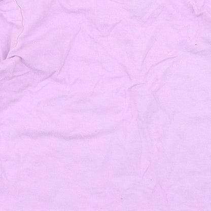 Favourites Girls Purple  Cotton Jersey T-Shirt Size 4 Years Round Neck Pullover - glitter chaser