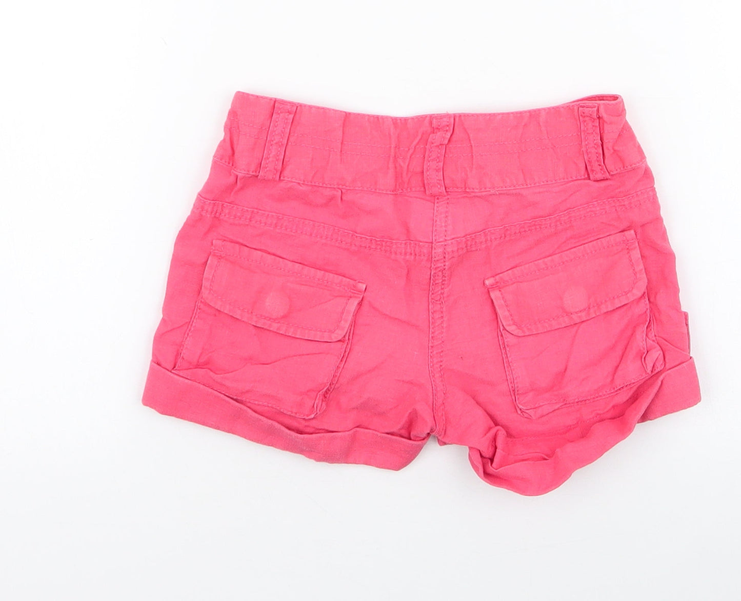NEXT Girls Pink  Linen Bermuda Shorts Size 4 Years  Regular Zip