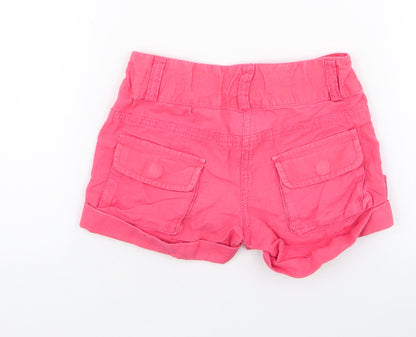 NEXT Girls Pink  Linen Bermuda Shorts Size 4 Years  Regular Zip