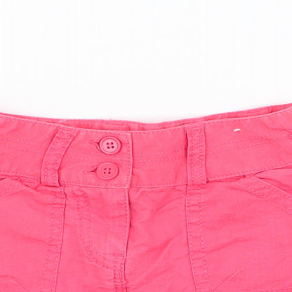 NEXT Girls Pink  Linen Bermuda Shorts Size 4 Years  Regular Zip