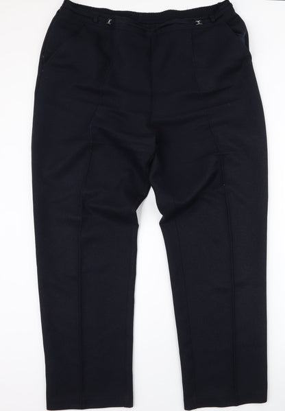 Womens UK Size 18 Marks and Spencer Regular Fit  Blue Trousers