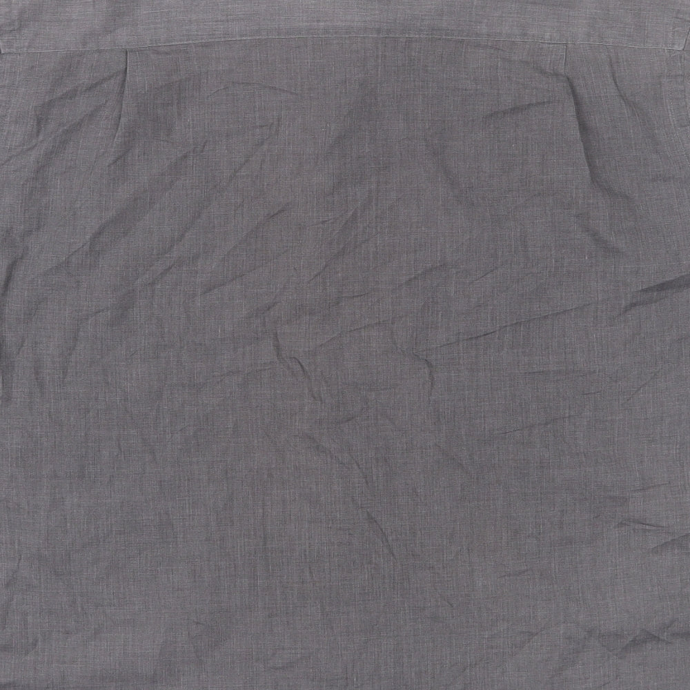 F&F Mens Grey  Polyester  Button-Up Size M Collared Button