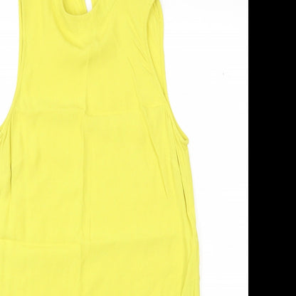 Womens UK Size 10 New Look Yellow Basic Blouse