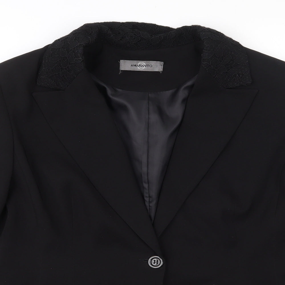 Womens UK Size 14 AMARANTO Regular Black Suit Jacket