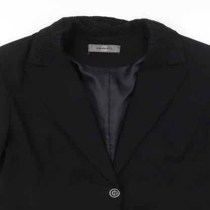 Womens UK Size 14 AMARANTO Regular Black Suit Jacket