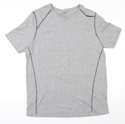 Livergy Mens Grey  Cotton  T-Shirt Size XL Round Neck