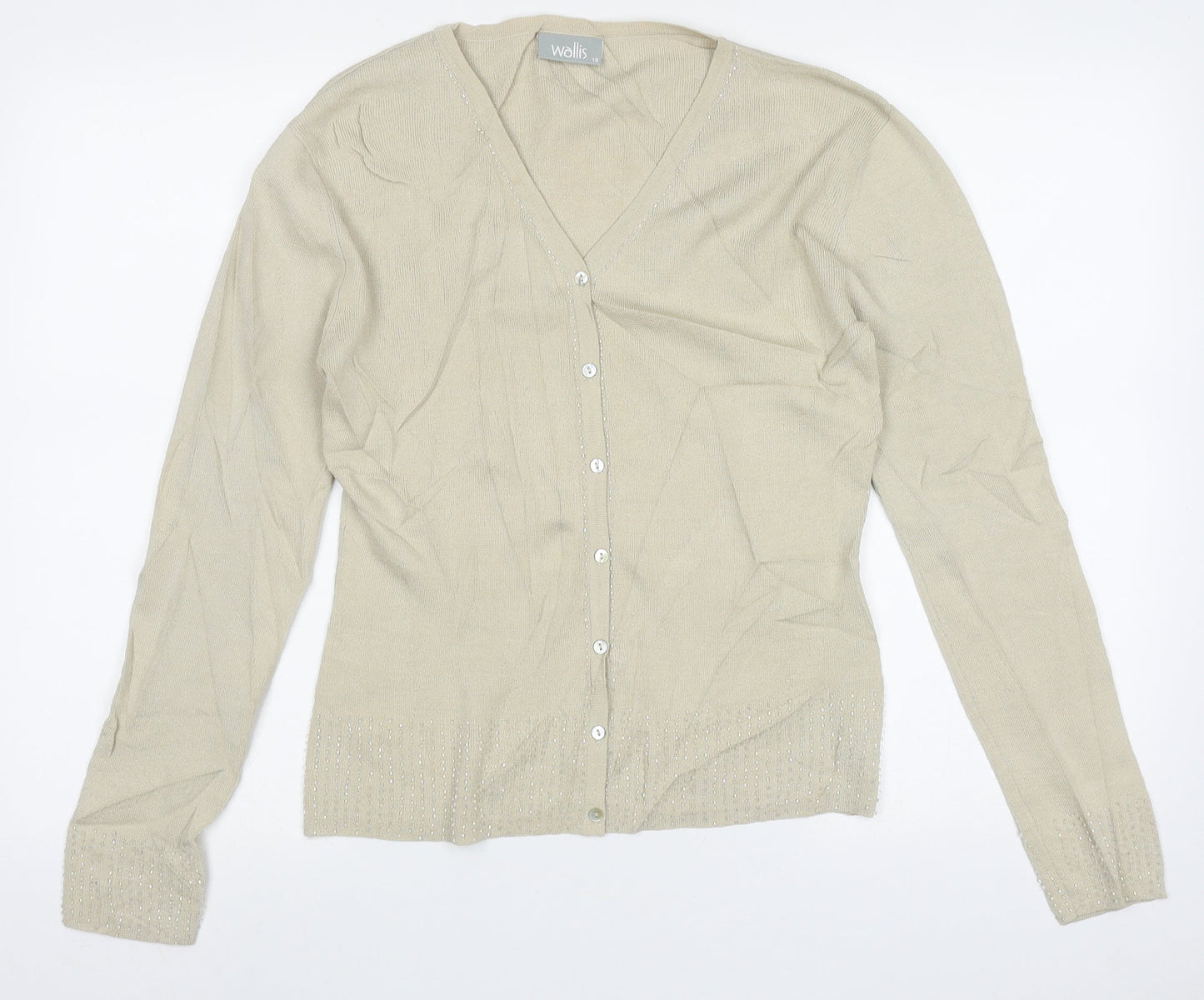 Womens UK Size 14 Wallis Beige Cardigan Jumper