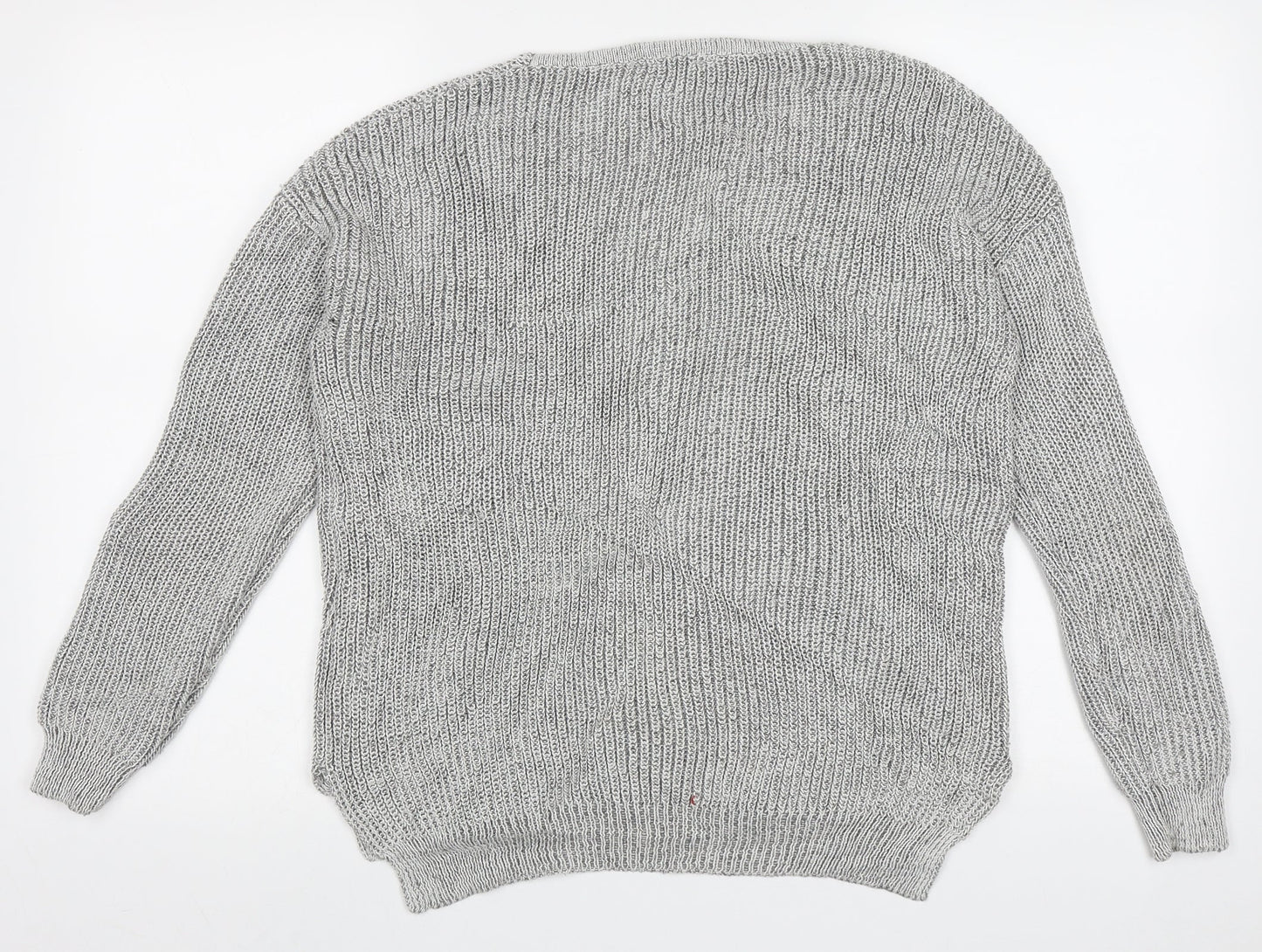 Primark Womens Grey V-Neck  Acrylic Pullover Jumper Size M