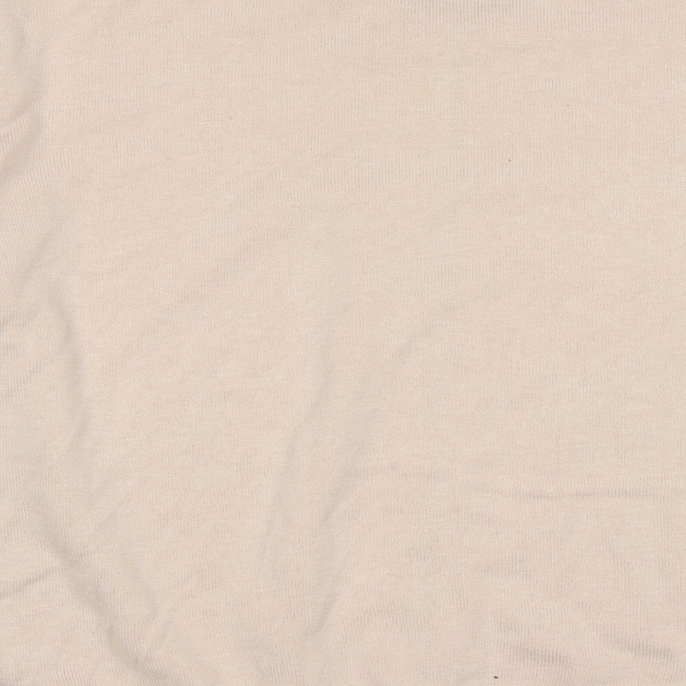 jeff Womens Beige V-Neck  Cotton Full Zip Jumper Size L