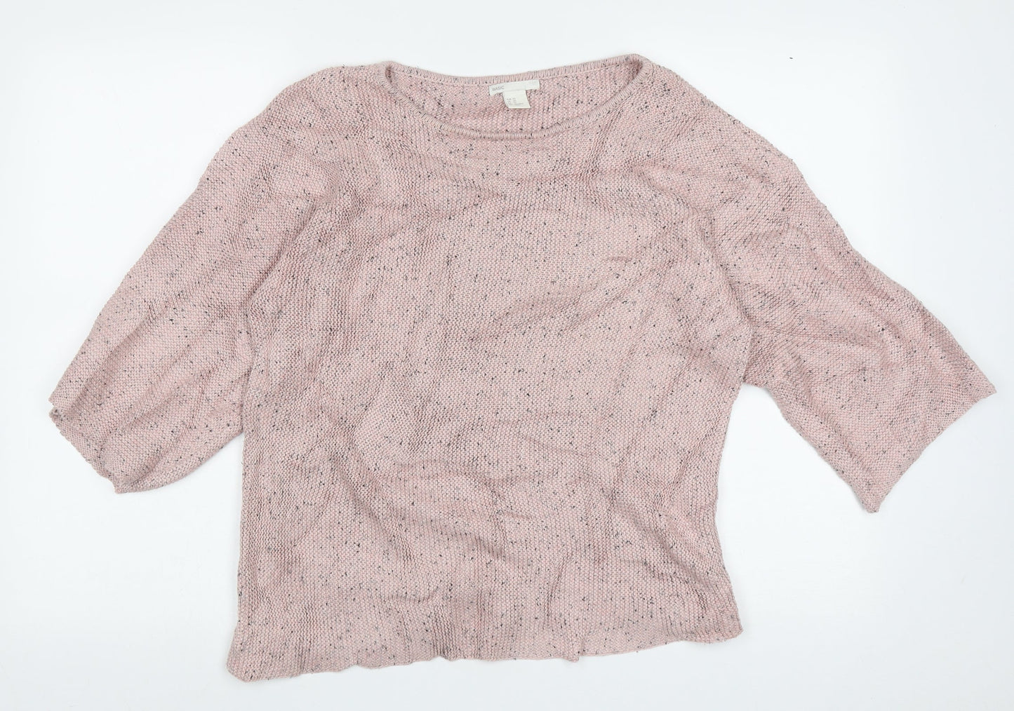H&M Womens Pink Boat Neck  Acrylic Pullover Jumper Size S