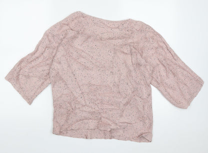 H&M Womens Pink Boat Neck  Acrylic Pullover Jumper Size S
