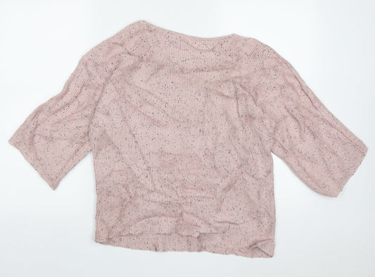 H&M Womens Pink Boat Neck  Acrylic Pullover Jumper Size S