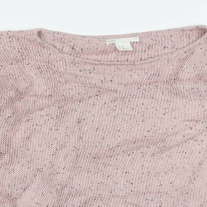 H&M Womens Pink Boat Neck  Acrylic Pullover Jumper Size S