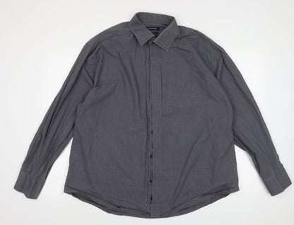 Taylor & Wright Mens Grey  Cotton  Button-Up Size 18 Collared Button