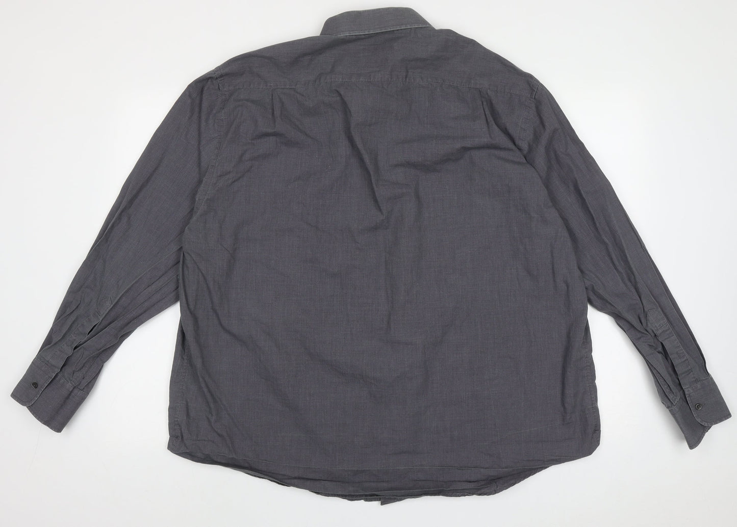 Taylor & Wright Mens Grey  Cotton  Button-Up Size 18 Collared Button