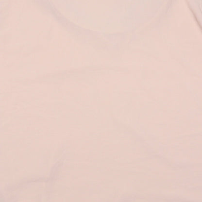 George Womens Pink  Polyester Basic Blouse Size 14 V-Neck - cold Shoulder