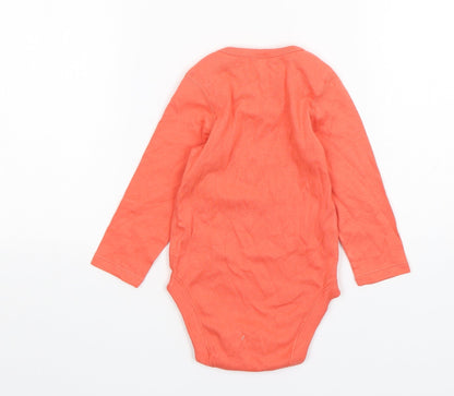 Marks and Spencer Girls Orange  Cotton Leotard One-Piece Size 12-18 Months  Snap