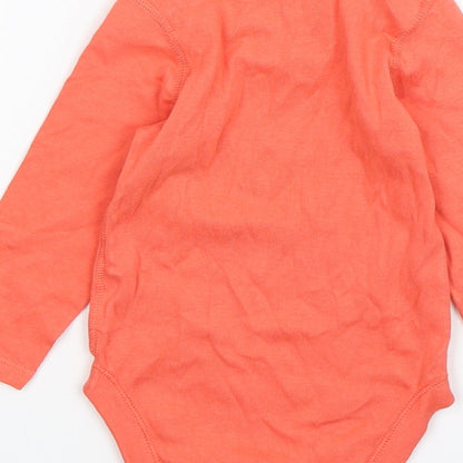 Marks and Spencer Girls Orange  Cotton Leotard One-Piece Size 12-18 Months  Snap